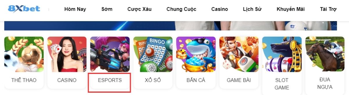 esport 8xbet - khám phá sân chơi cá cược thể thao điện tử 4 truy cập vào trang esports để chọn sảnh chơi