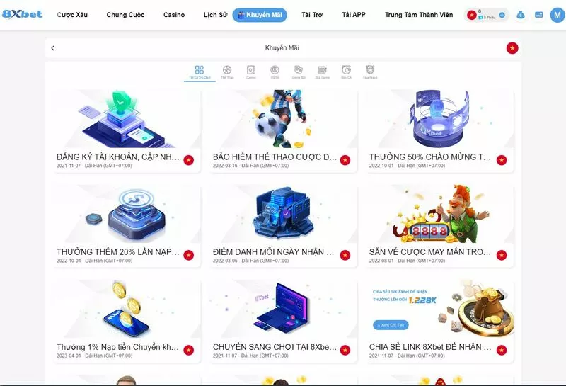 Chương trình khuyến mãi 8xbet ngập tràn
