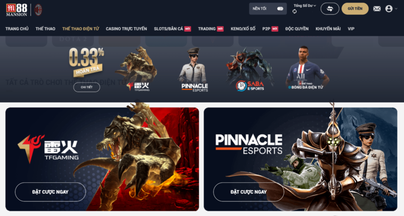 esport m88 - trải nghiệm cá cược thể thao điện tử hấp dẫn 5 các sảnh chơi cá cược esports m88