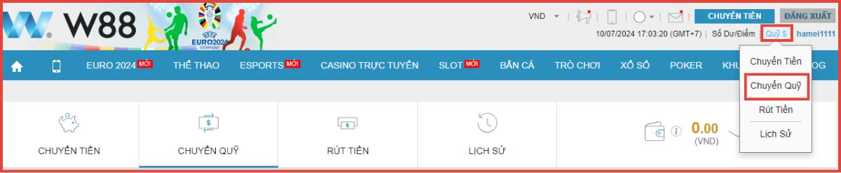 hướng dẫn 3 bước chuyển quỹ w88 nhanh chóng trong một nốt nhạc 4 tiến hành truy cập vào trang chuyển quỹ w88