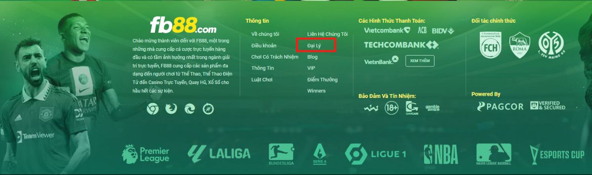 cách để trở thành đại lý fb88 với mức hoa hồng cao 4 chọn nút đại lý ở phần cuối trang chủ fb88