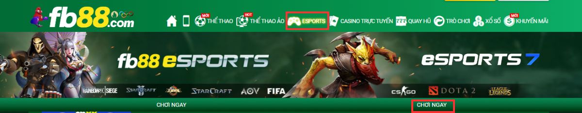 hướng dẫn quy trình chơi cá cược csgo tại fb88 đơn giản nhất 4 truy cập trang esports để chọn sảnh chơi
