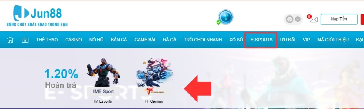 hướng dẫn tham gia cá cược esport jun88 dễ hiểu nhất cho người mới 4 chọn sảnh chơi cá cược esport jun88