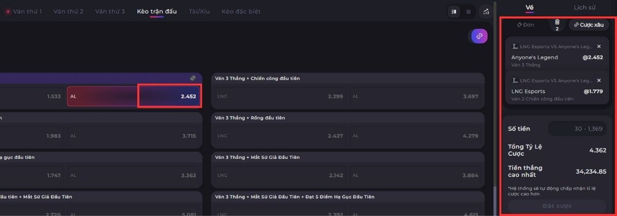 hướng dẫn tham gia cá cược esport jun88 dễ hiểu nhất cho người mới 6 chọn kèo cược và đặt cược