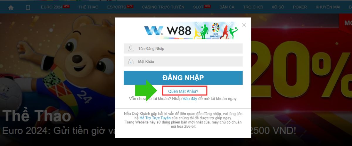 quên mật khẩu w88 - cách lấy lại tài khoản w88 với 4 bước 5 sử dụng chức năng quên mật khẩu w88