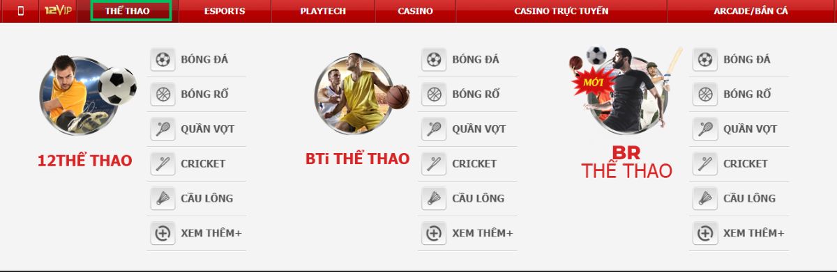 hướng dẫn cách tham gia cá độ bóng đá 12bet đơn giản nhất 3 truy cập trang thể thao 12bet để chọn sảnh chơi
