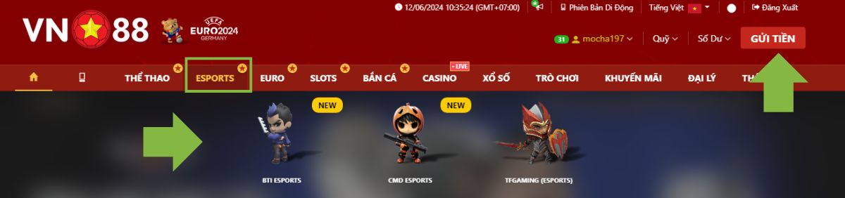 hướng dẫn cá độ esport vn88 thật đơn giản với 3 bước 4 truy cập vào trang esport vn88