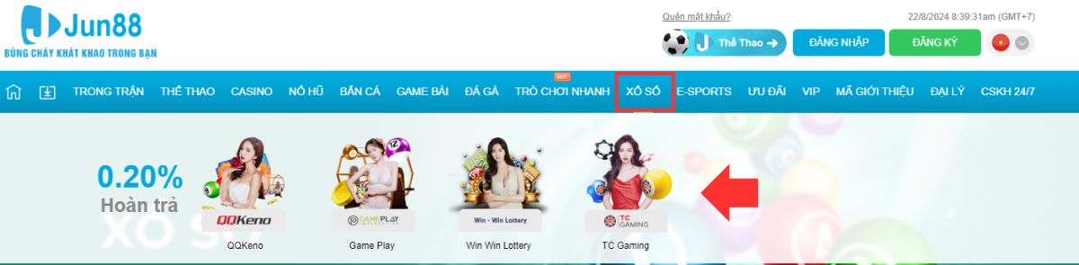 xổ số jun88 - hướng dẫn chơi xổ số lô đề online chi tiết cho tân binh 3 chọn sảnh xổ số jun88 muốn chơi