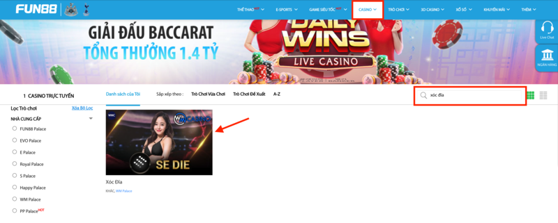 hướng dẫn phương pháp chơi xóc đĩa tại fun88 cho game thủ 2 chọn game casino xóc đĩa fun88