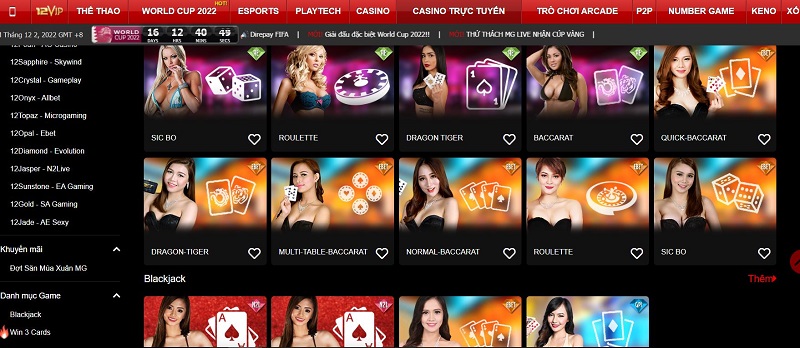 Casino trực tuyến 12Bet