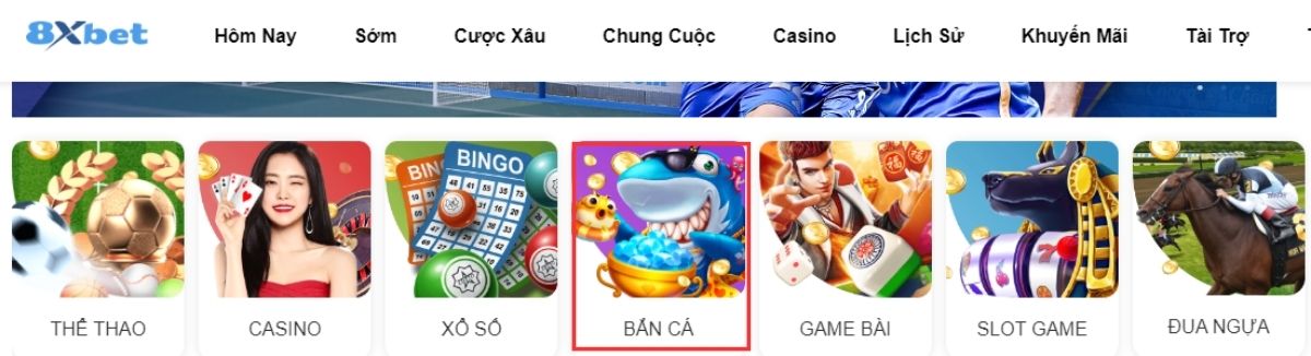 sảnh chơi bắn cá 8xbet