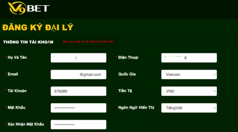 đăng ký làm đại lý trang chủ v9bet 4 điền thông tin đăng ký làm đại lý v9bet