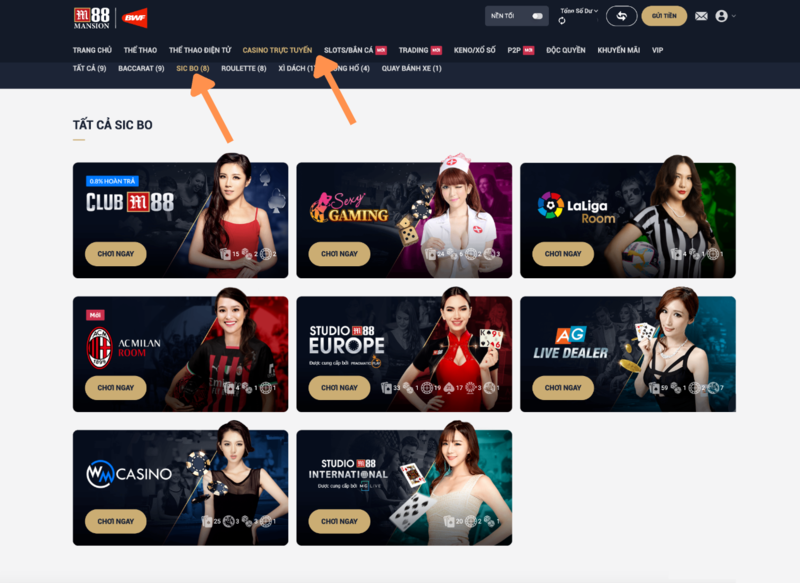 tài xỉu m88 - hướng dẫn chơi bất bại cho người chơi mới 1 truy cập vào casino để chọn sảnh chơi tài xỉu m88