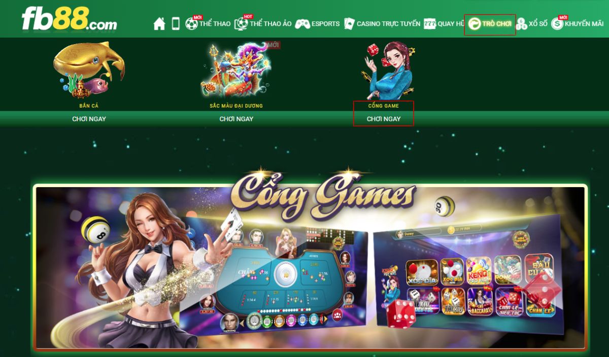 vào mục cổng game chơi keno fb88