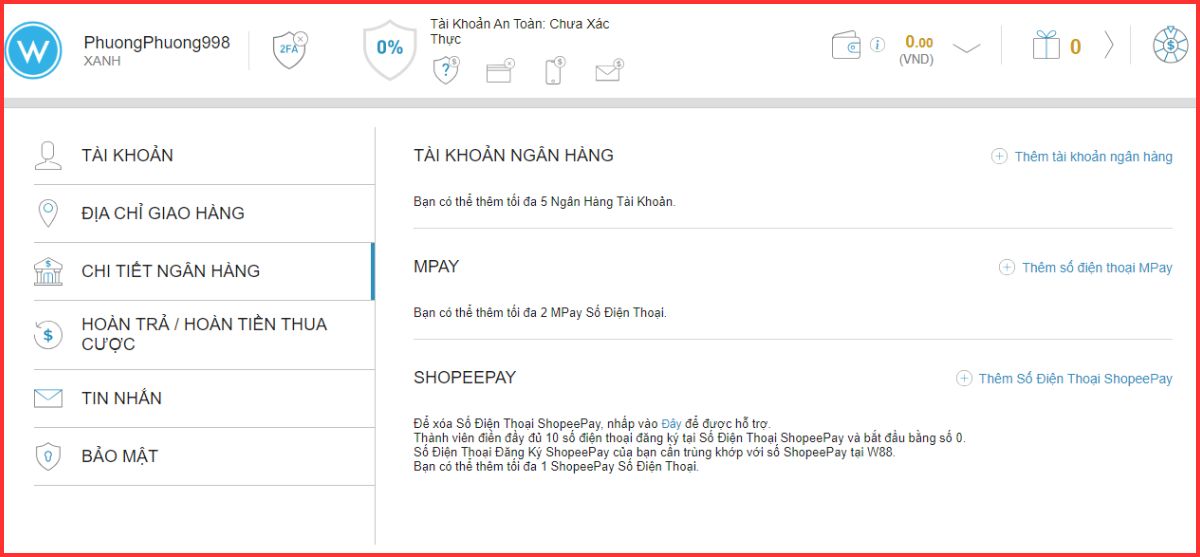 hướng dẫn đăng ký w88 nhận thưởng miễn phí 5 xác thực tài khoản thanh toán w88