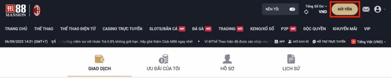 hướng dẫn nạp tiền m88 nhà cái một cách nhanh chóng và an toàn 1 truy cập vào trang nạp tiền m88